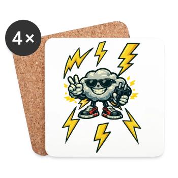 Dondercloud Rockster - Coasters (set of 4) - white - Front
