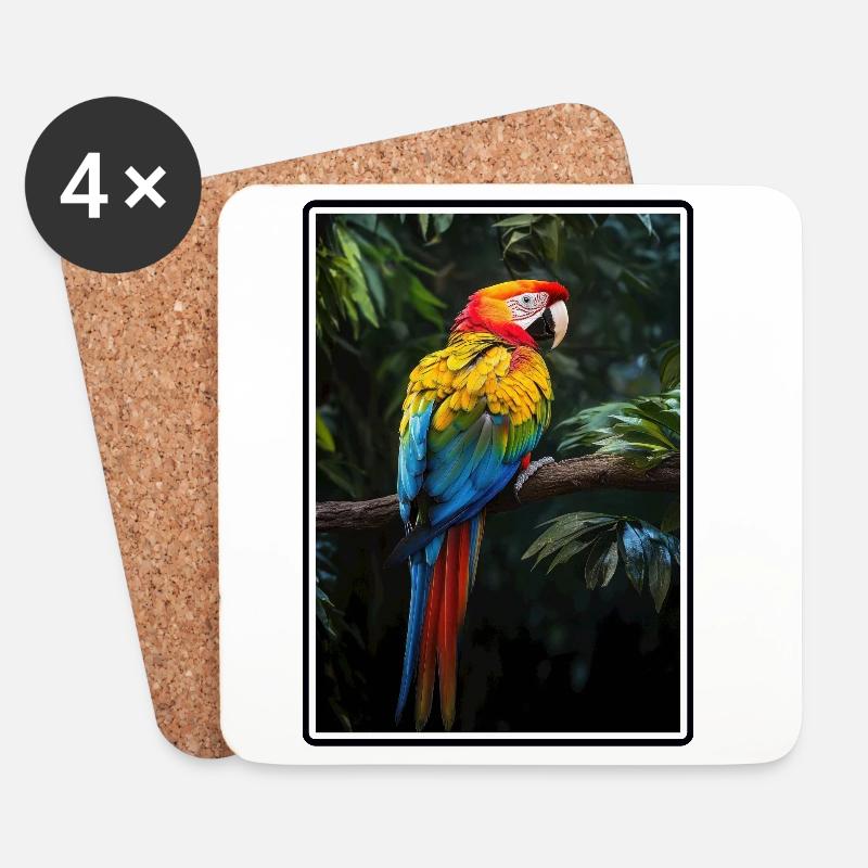 Macaw's Era - Coasters (set of 4) - white