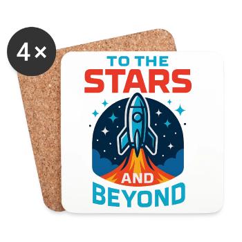 Vers les étoiles et au-delà - Dessous de verre (lot de 4) - blanc - Devant