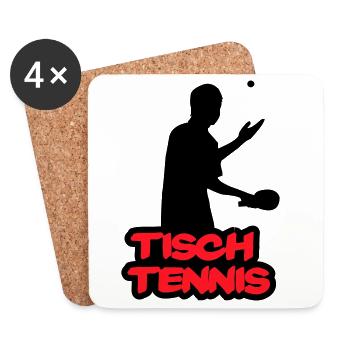 Tischtennis Retro Schriftzug - Untersetzer (4er-Set) - Weiß - Vorne