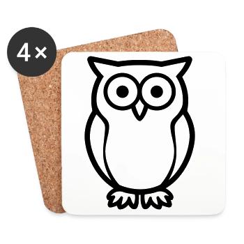 chouette - Dessous de verre (lot de 4) - blanc - Devant