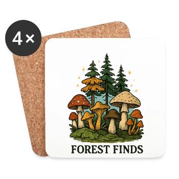 Waldfunds Pilz-Entdeckung - Untersetzer (4er-Set) - Weiß - Vorne