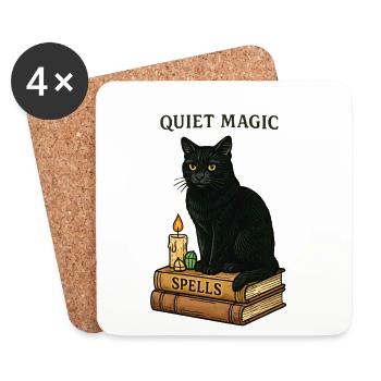Quiet Magic: Cat Spells - Coasters (set of 4) - white - Front
