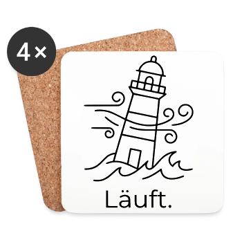 Läuft Leuchtturm - Untersetzer (4er-Set) - Weiß - Vorne