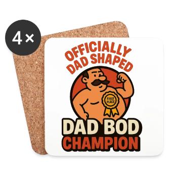 Officially Dad Shaped Dad Bod Champion Lustiges Sh - Untersetzer (4er-Set) - Weiß - Vorne