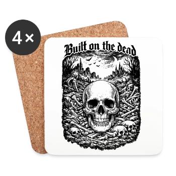 Auf dem Dead Skull Gothic Dark Art Shirt gebaut - Untersetzer (4er-Set) - Weiß - Vorne