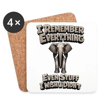 Memorable Elephant - Coasters (set of 4) - white - Front
