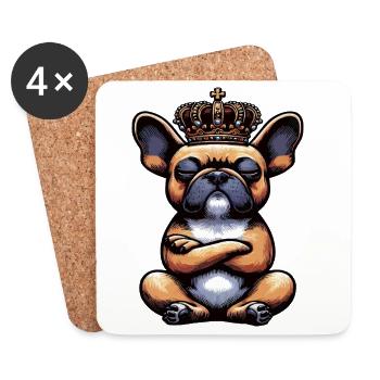 Bouledogue français Frenchie Propriétaire de Frenchie - Dessous de verre (lot de 4) - blanc - Devant
