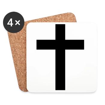 Christian Cross - Coasters (set of 4) - white - Front