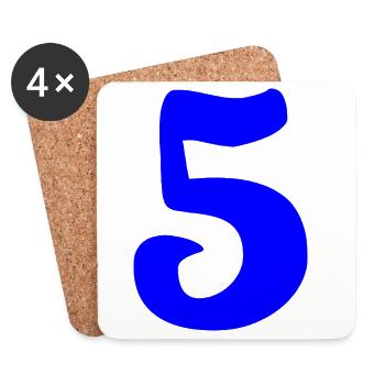 5. ANNIVERSARY. 5 YEARS. 5th ANNIVERSARY - Coasters (set of 4) - white - Front