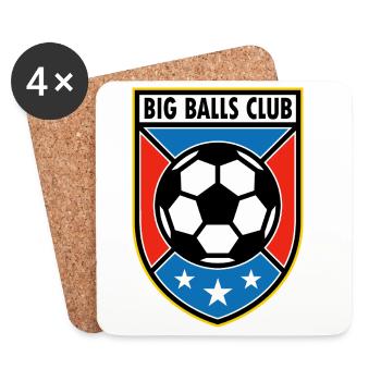 Big Balls Club Football Badge - Coasters (set of 4) - white - Front