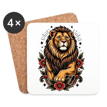 Leo Floral Inspiration - Coasters (set of 4) - white - Front