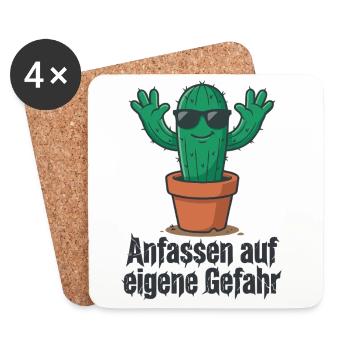 Cactus Sunglasses Warning ! - Coasters (set of 4) - white - Front