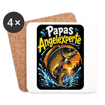 L’expert en pêche de papa - Dessous de verre (lot de 4) - blanc - Devant