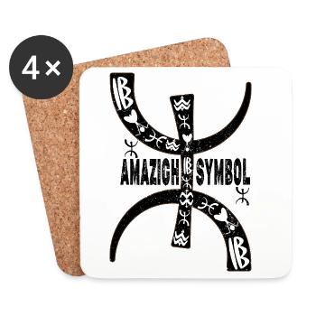 Amazigh Symbol Minimalist Tifinagh Design. - Coasters (set of 4) - white - Front