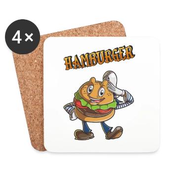 Hamburger - Untersetzer (4er-Set) - Weiß - Vorne