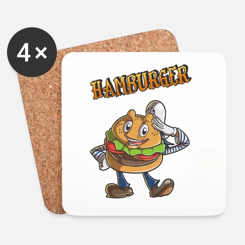 Hamburger - Untersetzer (4er-Set) - Weiß
