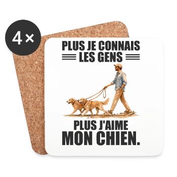 The More I Love My Dog: Humor and Passion - Coasters (set of 4) - white - Front