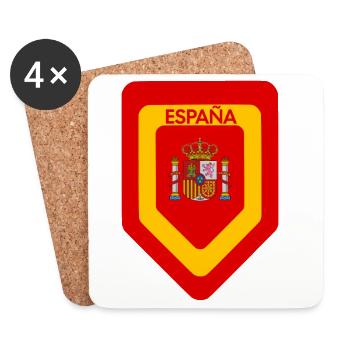 Spanien Wappen Druck - Untersetzer (4er-Set) - Weiß - Vorne