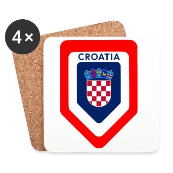 Croatian Coat of Arms Emblem - Coasters (set of 4) - white - Front