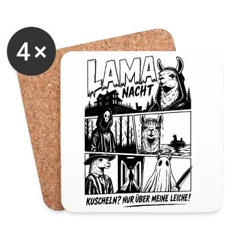 Lama Horror Szene Comic Grusel Design - Untersetzer (4er-Set) - Weiß - Vorne