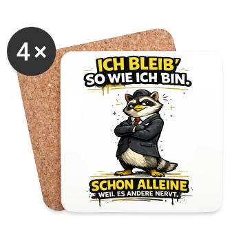 Ich bleib so wie ich Bin Statement - Untersetzer (4er-Set) - Weiß - Vorne