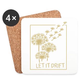 Pissenlits dorés - Dessous de verre (lot de 4) - blanc - Devant