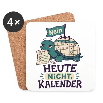 Heute nicht Kalender - Untersetzer (4er-Set) - Weiß - Vorne