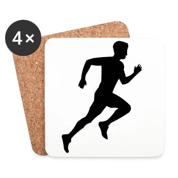 rennen_silhouette - Coasters (set of 4) - white - Front