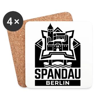 Berlin Spandau Zitadelle Silhouette Wahrzeichen - Untersetzer (4er-Set) - Weiß - Vorne