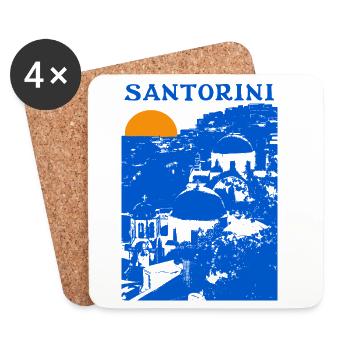 Santorin - Dessous de verre (lot de 4) - blanc - Devant