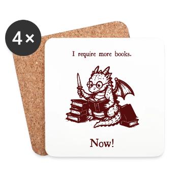 Livre Dragon Plus de livres maintenant - Dessous de verre (lot de 4) - blanc - Devant