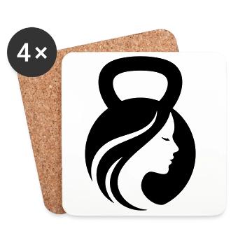 Fitness Queen – Kettlebell Girl - Coasters (set of 4) - white - Front