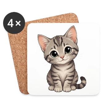 Dear Kitten - Coasters (set of 4) - white - Front