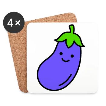 aubergine - Dessous de verre (lot de 4) - blanc - Devant