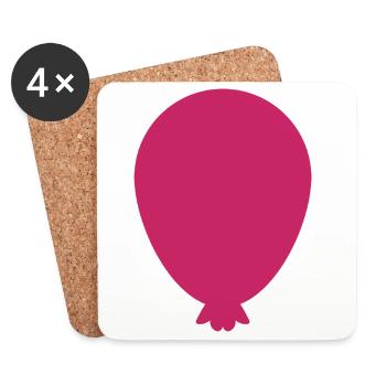 Balloon Shape - Coasters (set of 4) - white - Front