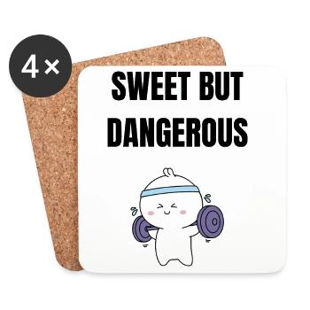Süß, aber gefährlich - Sweet but danger - Coasters (set of 4) - white - Front
