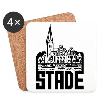 Stade Silhouette Landmark - Coasters (set of 4) - white - Front