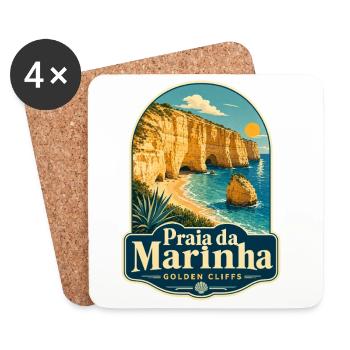 Praia da Marinha Golden Cliffs Algarve Portugal - Untersetzer (4er-Set) - Weiß - Vorne