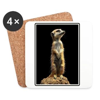 Meerkat Erdmännchen - Untersetzer (4er-Set) - Weiß - Vorne