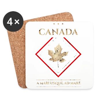 Canada vintage -D'une mer à l'autre - Dessous de verre (lot de 4) - blanc - Devant