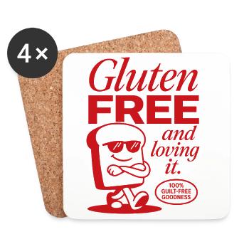 Pain sans gluten et adorer - Dessous de verre (lot de 4) - blanc - Devant