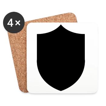 Mittelalterlicher Schild - Untersetzer (4er-Set) - Weiß - Vorne