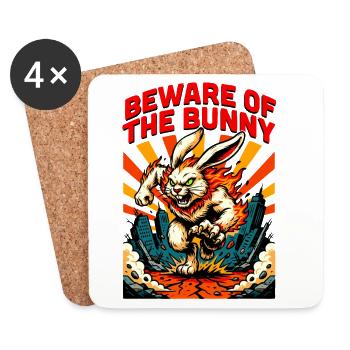 Attention Horror Bunny - Coasters (set of 4) - white - Front