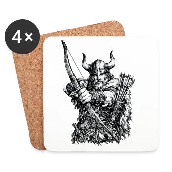 Viking Archer - Coasters (set of 4) - white - Front