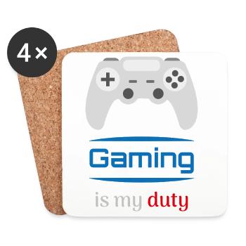 Le jeu vidéo est ma manette de jeu de service - Dessous de verre (lot de 4) - blanc - Devant