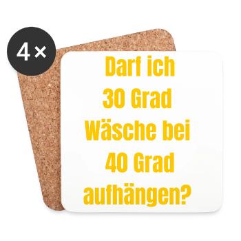 Wäsche Grad Spruch 30/40 Grad Frage - Untersetzer (4er-Set) - Weiß - Vorne