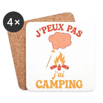 J'peux pas j'ai camping - Dessous de verre (lot de 4) - blanc - Devant