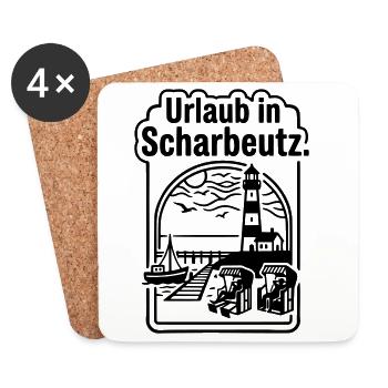 Scharbeutz Urlaub - Untersetzer (4er-Set) - Weiß - Vorne