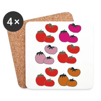 Tomato Pop Art Colour Play - Coasters (set of 4) - white - Front